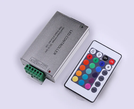 Светодиодный RGB контроллер 12 А 24 В 144 Вт светодиодный с кнопочным ИК пультом ДУ для
