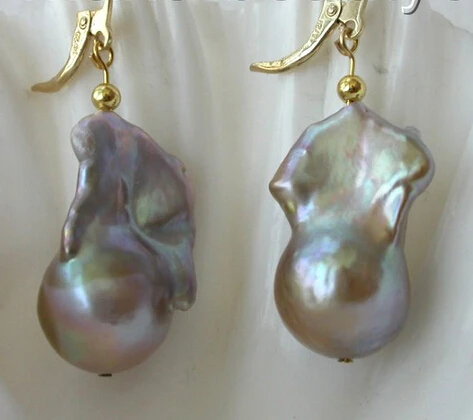 

ry00696 baroque purple keshi reborn freshwater pearl dangle earrings