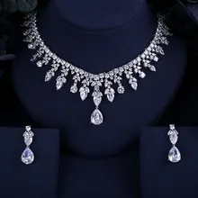 4 цвета выбор лучшее качество бриллианты, кристаллы Циркон серьги и колье, свадебные украшения набор свадебные платья
