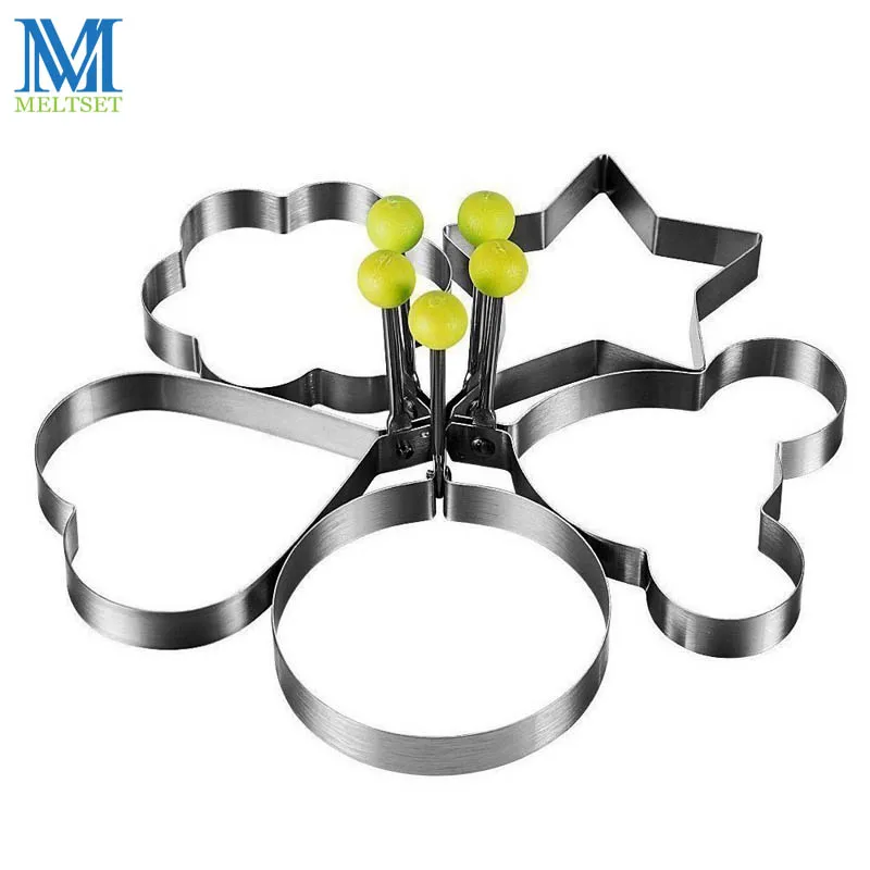 

Meltset 1pc Stainless Steel Fried Egg Mold 5 Shapes Pancake Rings Mould Creative Kitchen Cooking Tools
