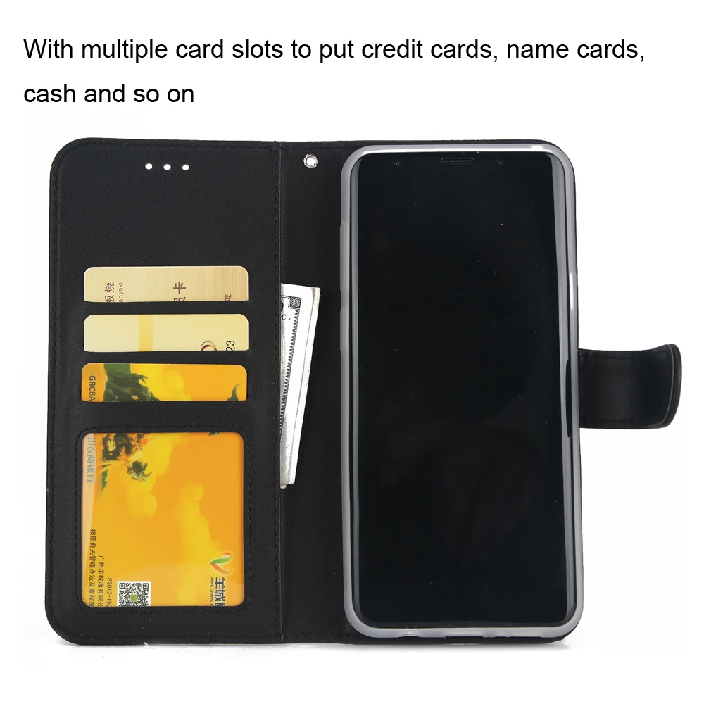 Роскошный кожаный чехол кошелек 2 в 1 для телефона Samsung Galaxy S6 S7 Edge S8 S9 Plus откидной
