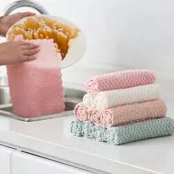 Домашнее кухонное впитывающее полотенце толстое двухстороннее полотенце из микрофибры для мытья кухонного полотенца тряпка для мытья