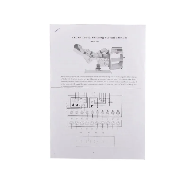 TM-502 электрическая стимуляция мышц машины электро машина для похудения с 20pcs колодки DHL Бесплатная доставка наборы туалетных
