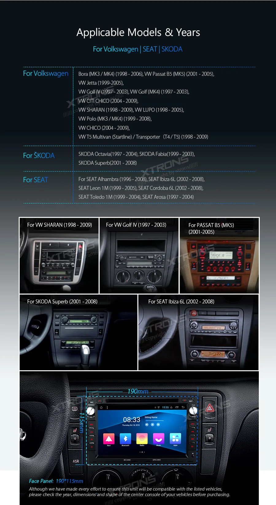 Perfect XTRONS 7" Touch Screen Android Car DVD Player RCA GPS Navigation for VW Volkswagen BORA GOLF MK4 LUPO CHICO for SEAT for SKODA 1