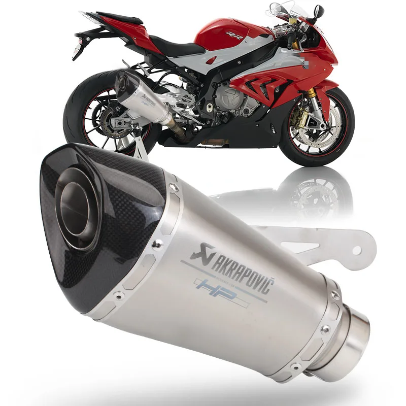 

Motorcycle Carbon Fiber Exhaust Muffler With Akrapovic DB Killer Laser Marking Slip on For S1000R S1000RR