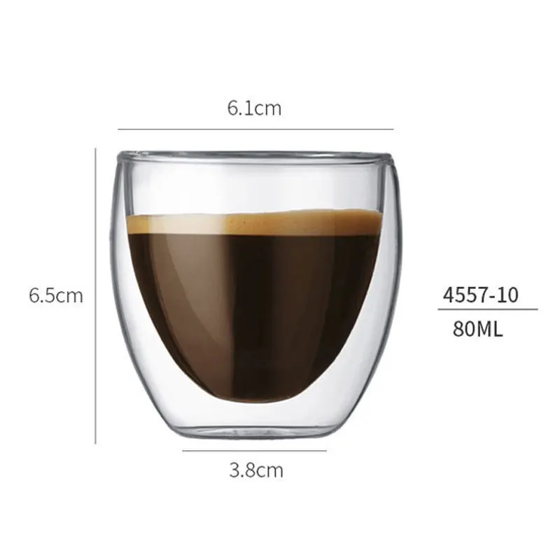 Низкая цена 8 шт. Bodum Bilayer стеклянный дизайн кофейное вино стекло es Бытовая чашка анти-горячие чашки сок Бар Кафе Copo Noggin Thule