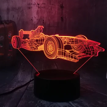 

2019 Cool Formula Racing Car 3D LED Night Light Desk Acrylic Table Lamp Party Home Decor Kid Boy Toy Birthday Christmas lamp