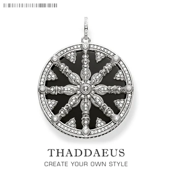 

Pendant Black Crystal Wheel, 2019 Brand New Karma Jewelry Trendy Europe 925 Sterling Silver Bijoux Gift For Woman & Men