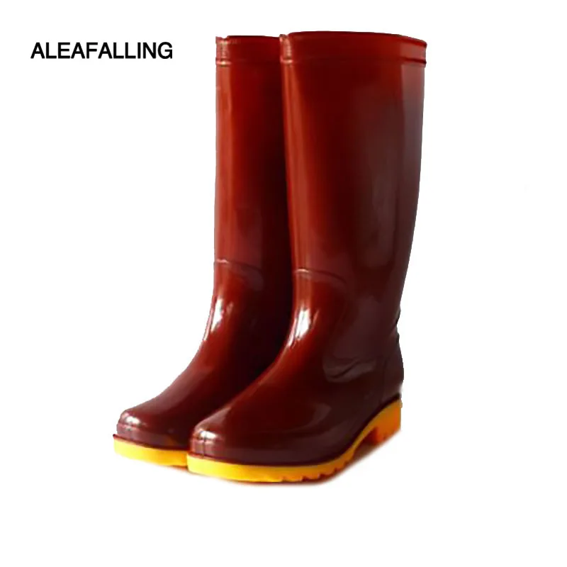 Aleafalling Kitchen PU Waterproof Rainboots British Men Platform Synthetic All season Boots