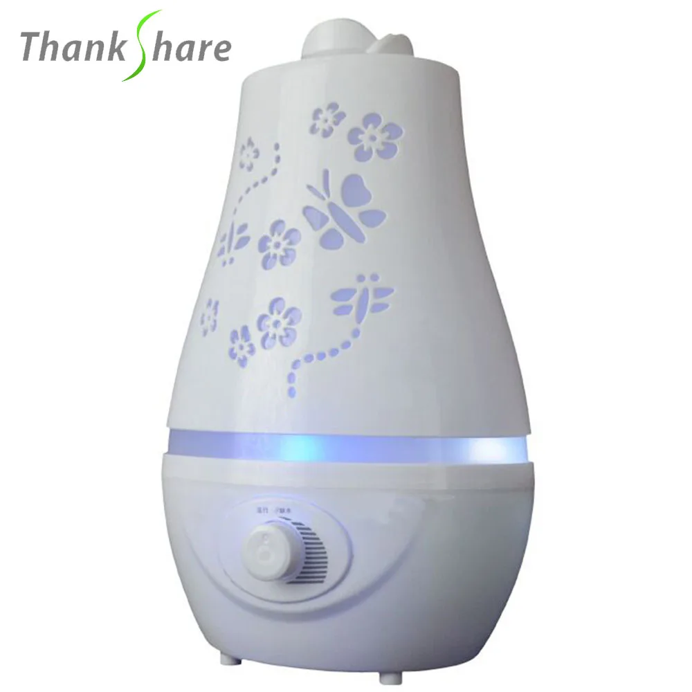 Продажа THANKSHARE 2.2L увлажнитель воздуха Ароматический диффузор 4 светодио дный с резным эфирным маслом диффузор тумана для домашнего офиса детская ко...