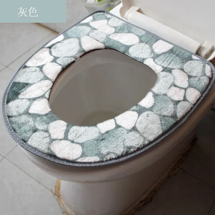 Оптом! теплый плюшевый O-Toilet Pad/мягкие удобные антибактериальные коврик-туалет для щенков крышка сиденья унитаза липкий коврик - Цвет: GRAY