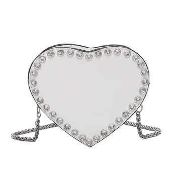 

New Wave Fashion Popular Messenger Bag Chain Heart-Shaped Shoulder Bag