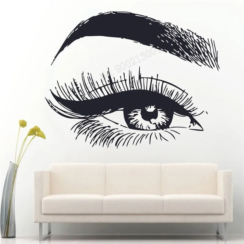 

Art Wall Sticker Vinyl Removeable Poster Eyelashes Wall Decoration Extensions Eyebrows Brows Beauty Salon Mural Ornament LY272