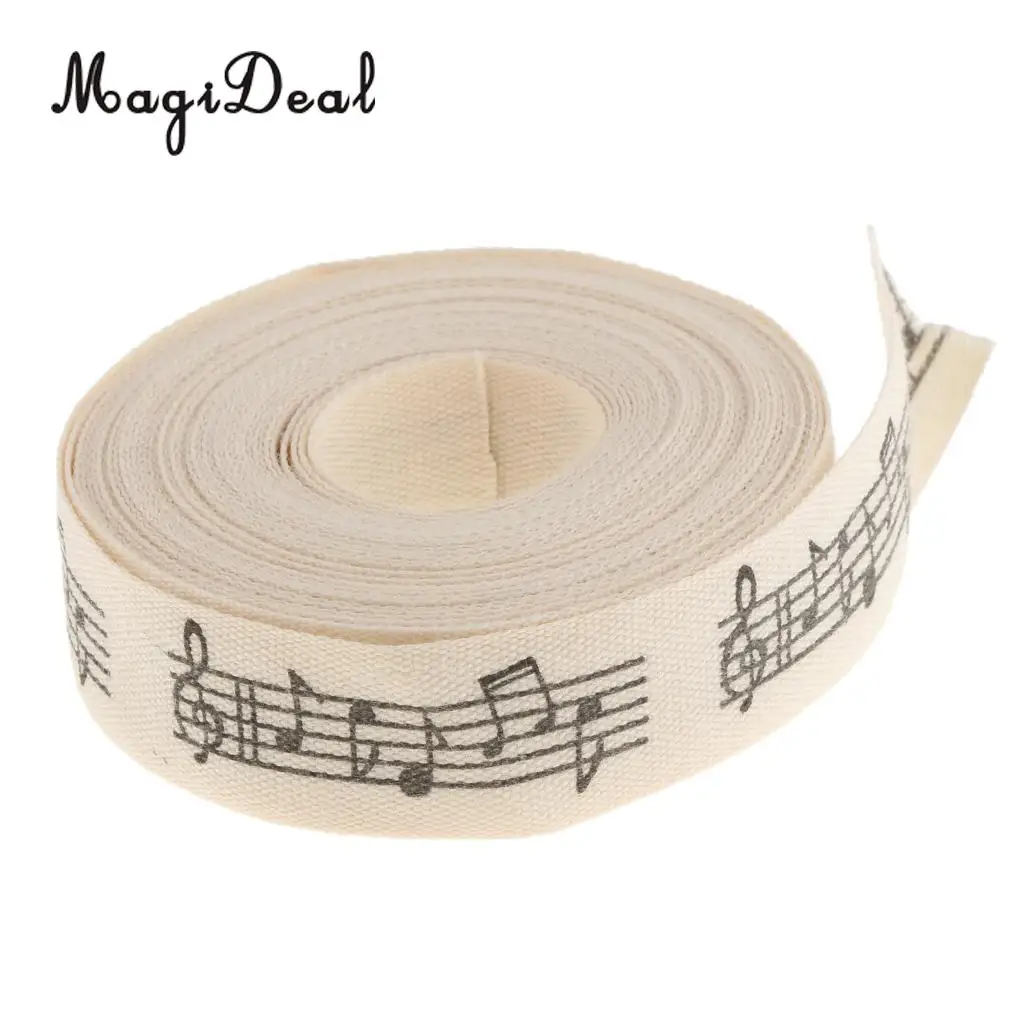 5 Yards Musical Note Printed Fabric Ribbon Gift Package Craft Decor 15mm