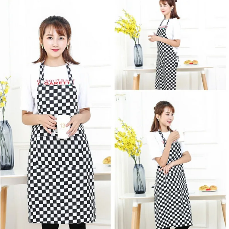 

Korean Waterproof Apron Polyester Cotton Kitchen Striped Apron