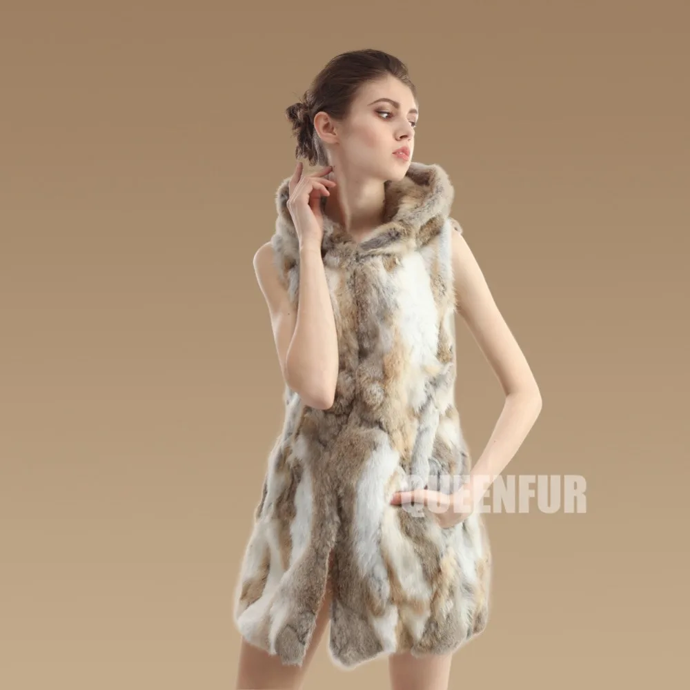 fourrure sans manche lapin