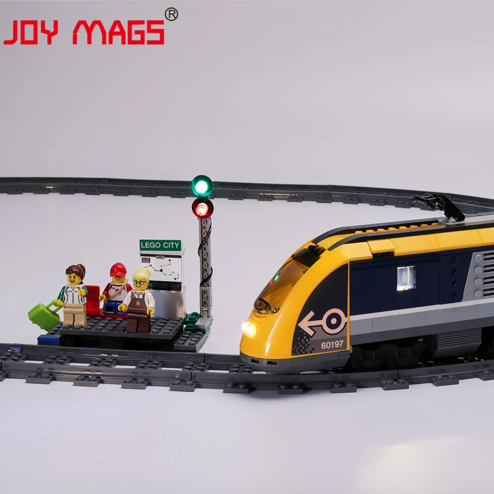 JOY MAGS только светодиодный светильник комплект для городской серии пассажирский поезд светильник ing набор совместим с 60197(не включает модель