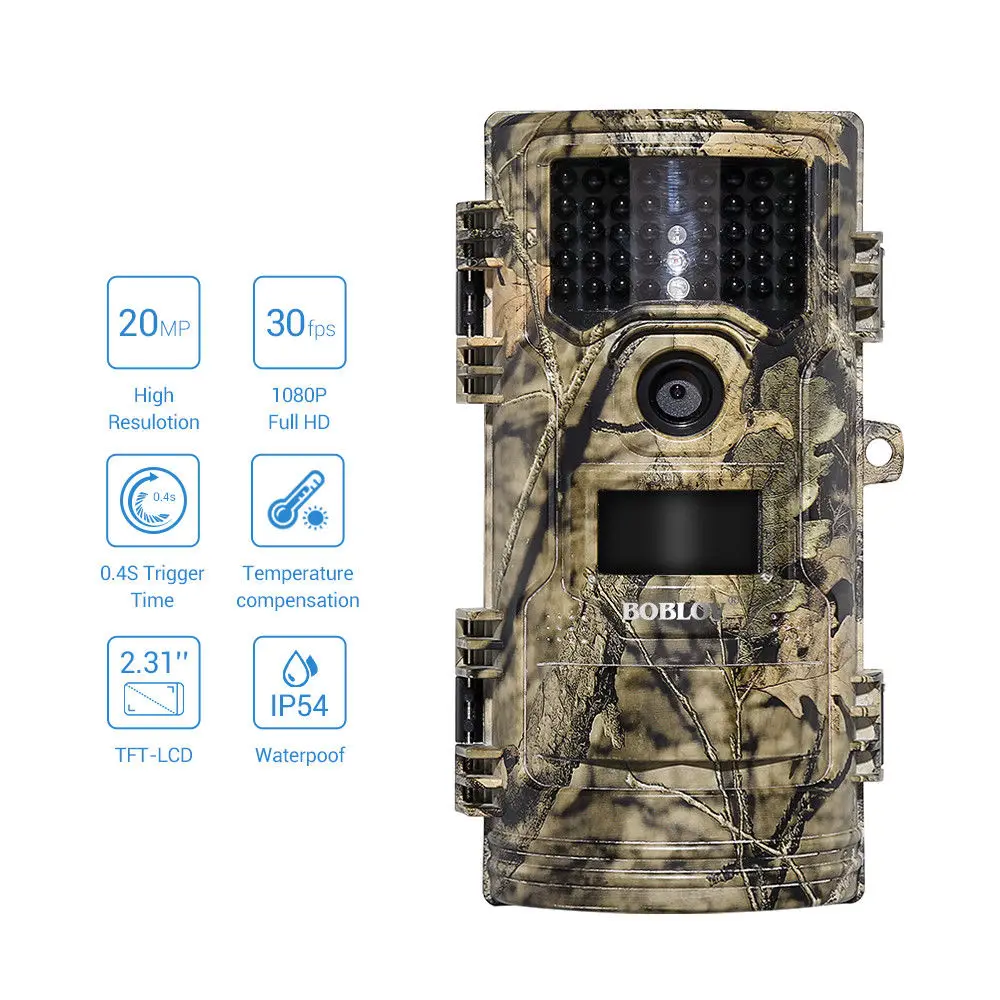 Koop BOBLOV CT006 Jacht Video Camera 20MP 1080 p 30fps Trail camera Farm Home Security 0.4 s Trigger Tijd Wildlife Verborgen foto Val