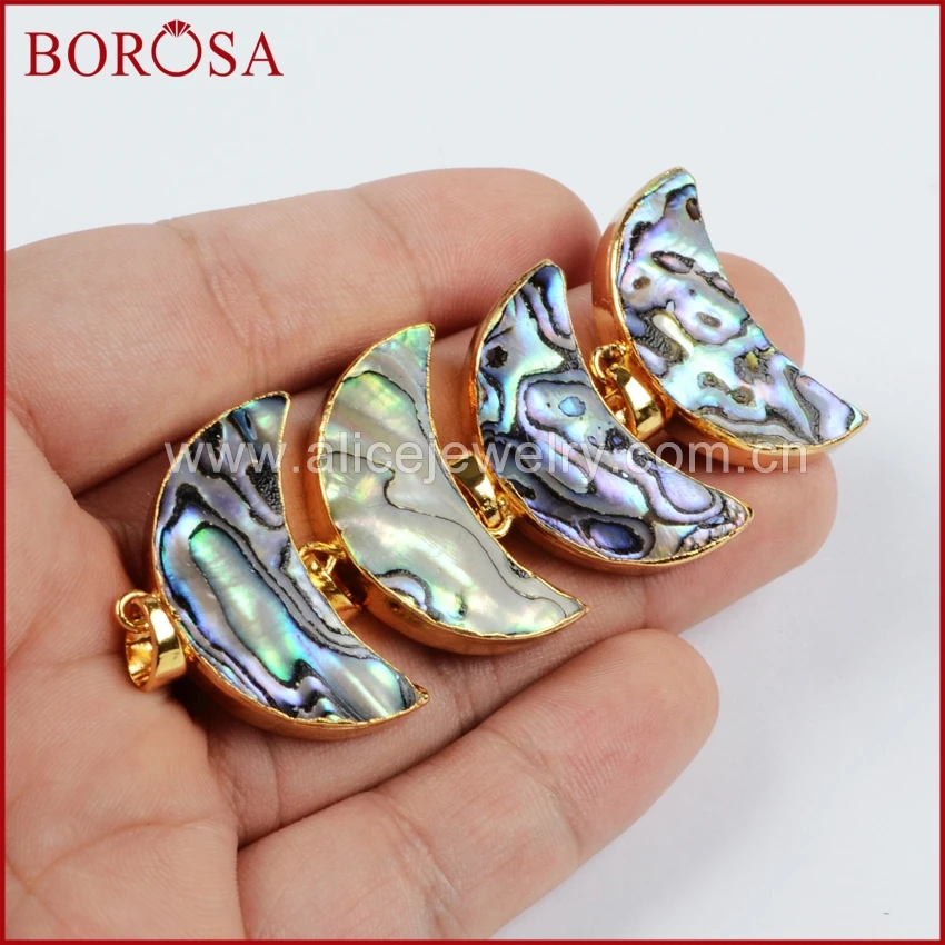 Позолоченный кулон в форме полумесяца BOROSA Модный для ожерелья ювелирных изделий