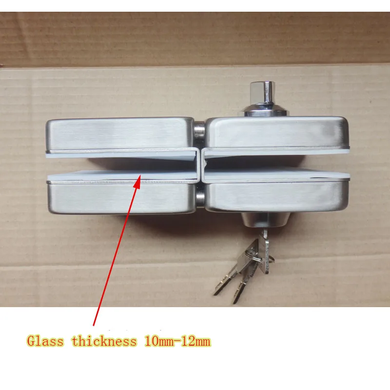 Абсолютно замок из нержавеющей стали с двойным стеклом w 3 ключа для 10~ 12 мм безрамочный стеклянный дверной-нет необходимости сверлить