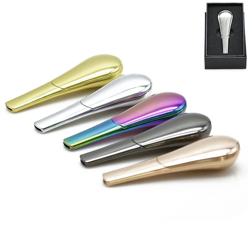 

Spoon Shape Portable Tobacco Pipes Smoking Pipe Metal Herb Accessories Magnets Gift Box Packing Hookah Smoking Pipes