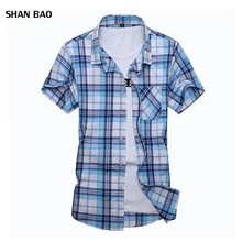 Плюс 7XL летняя новая модная мужская рубашка с коротким рукавом мужская клетчатая рубашка Camisa Social Masculina Slim Fit мужские дизайнерские рубашки