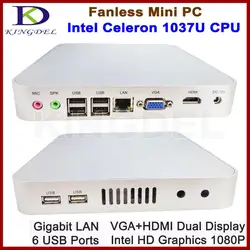 Новый Безвентиляторный Barebone неттопов компьютера, мини настольных ПК, Intel Celeron Dual Core 1.8 ГГц, 1080 P HDMI, WI-FI поддержки, металлический корпус