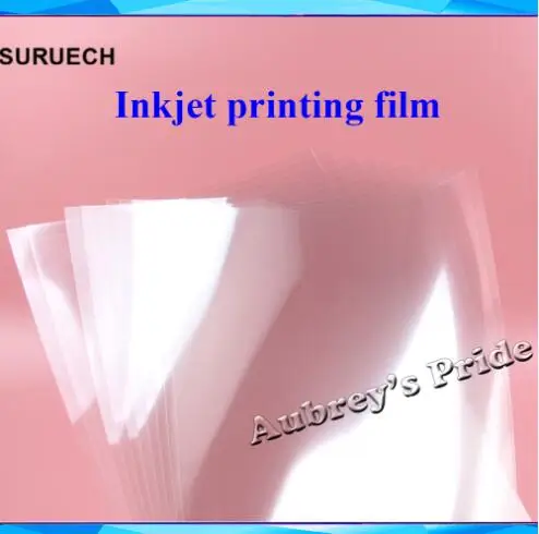 10 шт. прозрачный абсолютно Размер A4(297x210 мм) струйный лазерный принтер пленка для печати - Цвет: Inkjet Printing Film