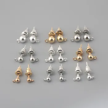 

10sets/bag Metal Pin Findings Stud Earring Basic Needle Post Stoppers For Fashion Women Earring DIY Accessories For Jewelry