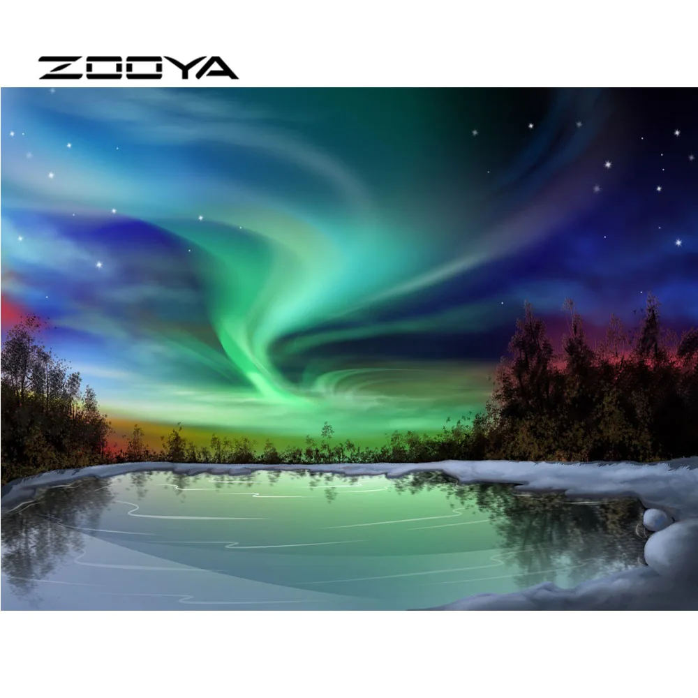 DIY Diamond Painting Landscape Resin Needlework Home Decor Full Rhinestone Mosaic 5D Diamond Embroidery Winter Scenery RF053