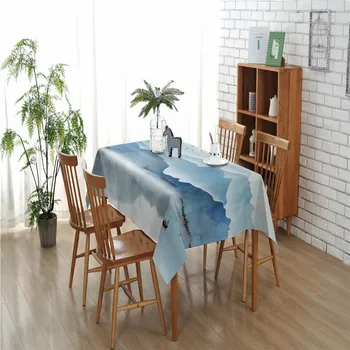 

Nature Mountain Waterproof Oilproof Table Cloth Wipe Clean PVC Vinyl Tablecloth Dining Kitchen Table Cover Protector MA17