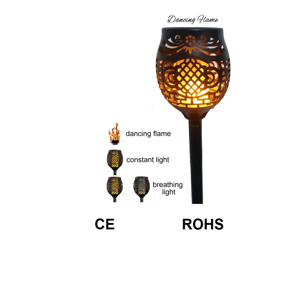 

4pcs/lot Solar 96 LED flame Torch Lights radar 3 working mode Solar bulb strips ip65 festal light waterproof for lawn lantern h