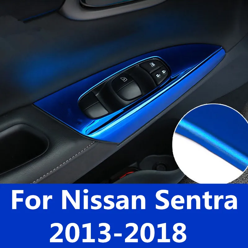 Для Nissan Sentra 2013- стеклянный переключатель с блестками для двери подлокотник подъемная панель декоративная стеклянная подъемная панель декоративная рамка