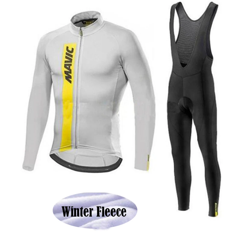 fleece set 4 Зимняя Теплая Флисовая одежда для велоспорта mavic roupa ciclismo, Мужская Уличная Одежда MTB, комбинезон, набор для мужчин - Цвет: fleece set 4