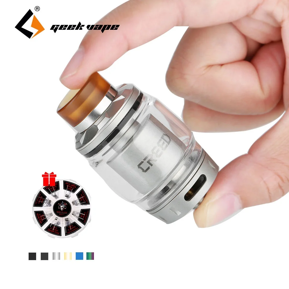 Original GeekVape Creed RTA Tank 6.5ml Atomizer 25mm RTA w/ Dual Post Build Deck & Screw-top-open Top Fill Vape Tank Vs Zeus RTA Original GeekVape Creed RTA Tank 6.5ml Atomizer 25mm RTA w/ Dual Post Build Deck & Screw-top-open Top Fill Vape Tank Vs Zeus RTA