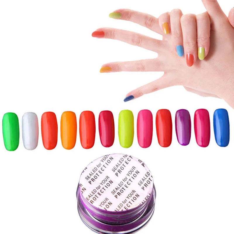A Nail 8Jar/набор неоновый пигмент пудра для ногтей Омбре лак градиентный блеск
