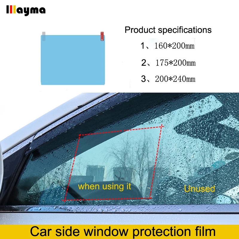 

Car window Protective Film Anti Fog Side Windows Clear Rainproof Anti Fogging Soft Film Auto Safe Driving Accessories