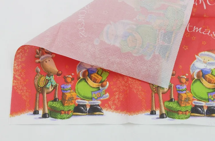 [Rainloong] Рождественский олень Санты Бумага салфетки для торжеств и салфетки из ткани для вечеринок украшения салфетки 25*25 см 20 шт./упак./лот