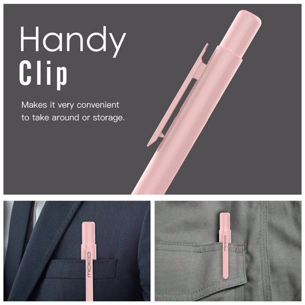 Protetora para Apple Suporte de Caixa de Lápis com Grampo Proteção de Ponta Botão de Mola Tampa de Segurança Moko Capa Pencil Embutido Retrátil - Imagem 5