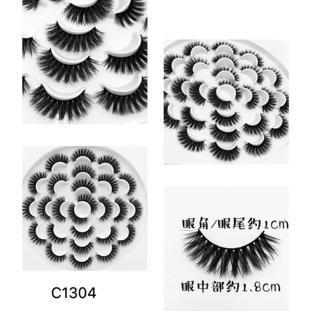 NEW3/13 пар норковых ресниц натуральные 3d норковые ресницы основы красоты 3d накладные ресницы - Цвет: 13pair 1304