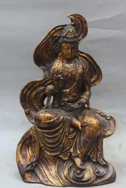 

S2624 16" Chinese Bronze Stand Kwan-yin Guanyin Guan Yin Shakyamuni Buddha Statue