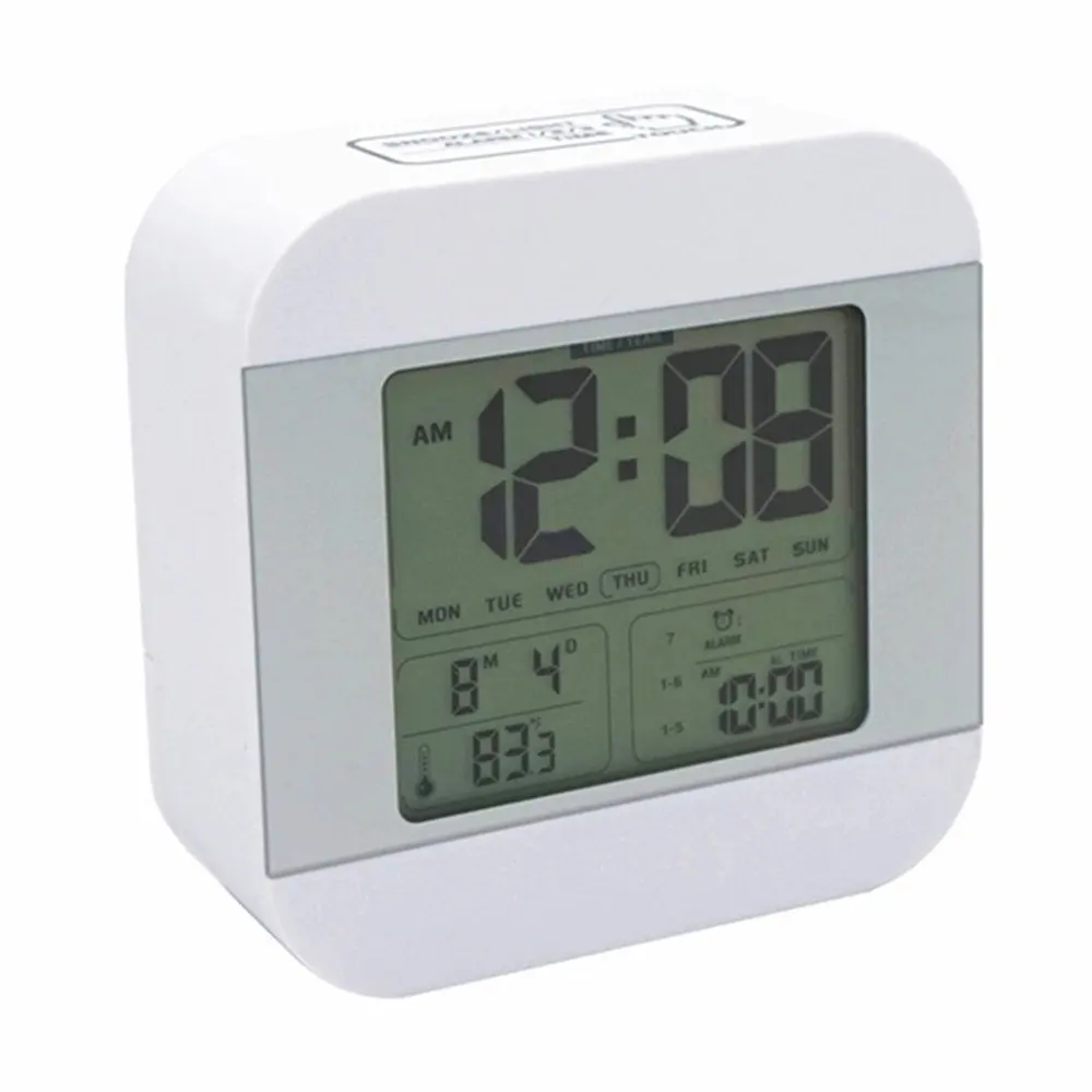 Talking Alarm Clock with 3 Alarms Smart Light ,Snooze,7 Sounds To