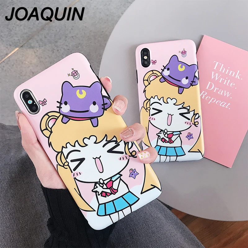 Case For iPhone 7 6 6S Plus Cartoon Matte 3D Relief Cute Girl Phone Soft Cover Back X XS MAX XR 8 Capa |