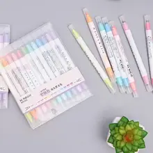 12 цветов в одной коробке двойной светильник er Набор руководство дневник декоративный светильник цветной знак Примечание ручка Fineliner ручка канцелярские принадлежности