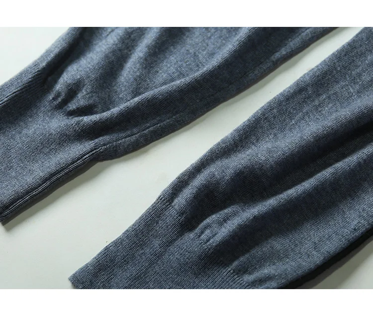 2018 Новое поступление, шерстяной Женский костюм на молнии, вязаный свитер с капюшоном + повседневные штаны, модный кашемировый женский