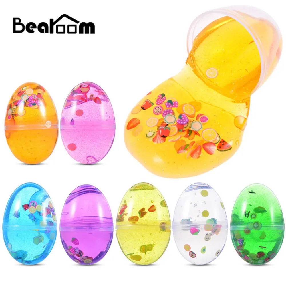 Bearoom Funny Slime DIY Egg Crystal Mud Soft Modeling Clay Colorful