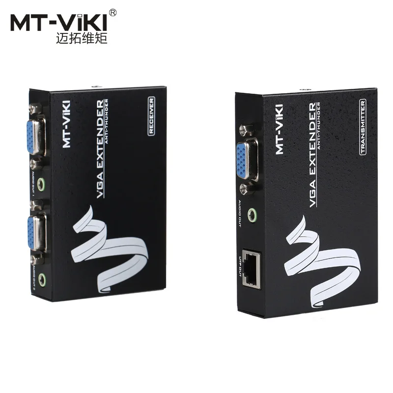 

MT-100T VGA video signal extension amplifier with sound RJ45 port 100 meters to the network cable MT-100T
