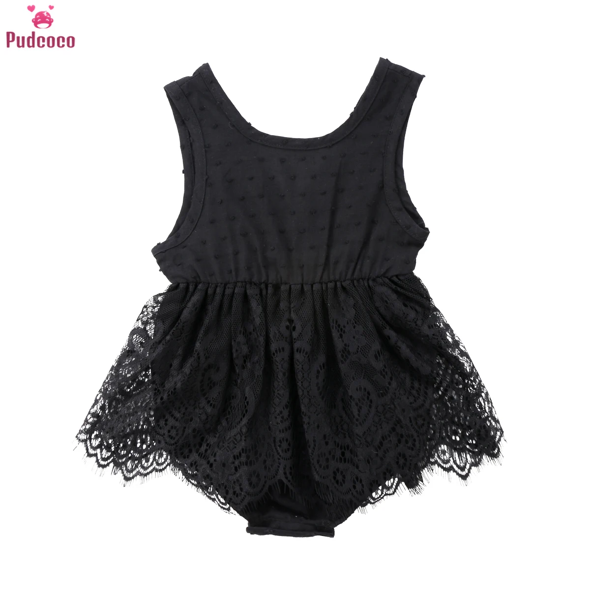 

Fashion Newborn Romper Baby Girl Dress Infant Black Lace Ruffle Tutu Bodysuits Baby Princess Summer Dress 0-18M