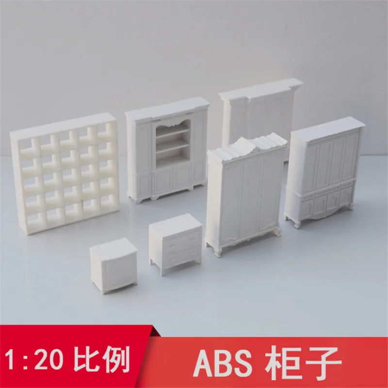 

1 Pcs Scale 1:20 Plastic Miniature Wardrobe and bedside table Furniture For Building Trains Railroad Layout Scenery Accessories