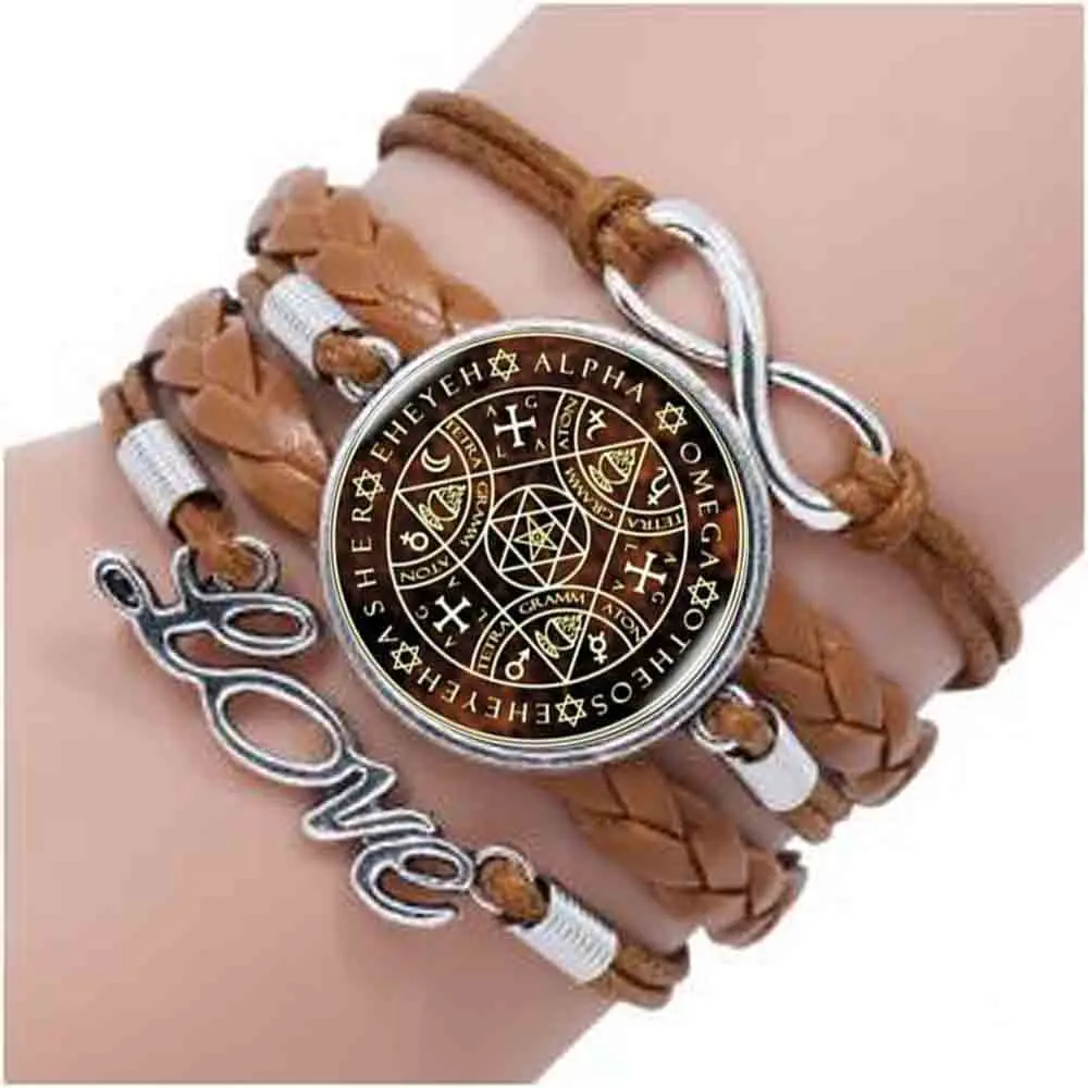 2017 Sigil Magic WICCA bracelet Choker Statement Steel For Women Dress Accessories Glass Cabochon Jewelry | Украшения и